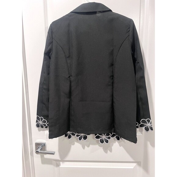 Anthony Richards Women 2-Piece Set Suit Embroidered Blazer & Dress Black Sz 10P - Picture 12 of 16